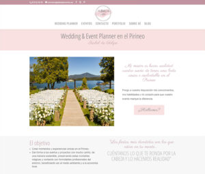 Una web dinámica y especial como la empresa que, con Isabel de Felipe en la dirección, propone bodas personalizadas y únicas con el Pirineo como invitado de honor