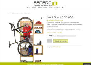 Diseño de web y comercio electrónico en WordPress de la empresa Carpintería Senera de Jaca, que lanza su nueva línea de sistema de almacenaje Senera Modul Sport.